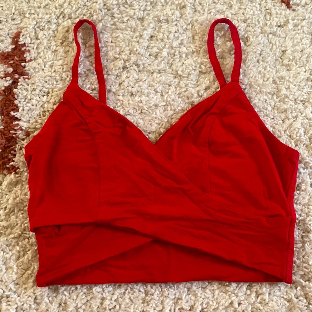 Red Crisscross Crop Top